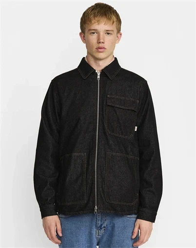 Revolution - Zipped Denim Worker Skjorte - Black